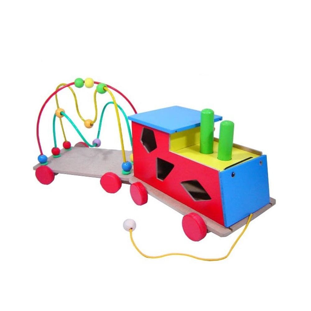 Trem de Madeira com Formas e Aramado - Divertido!