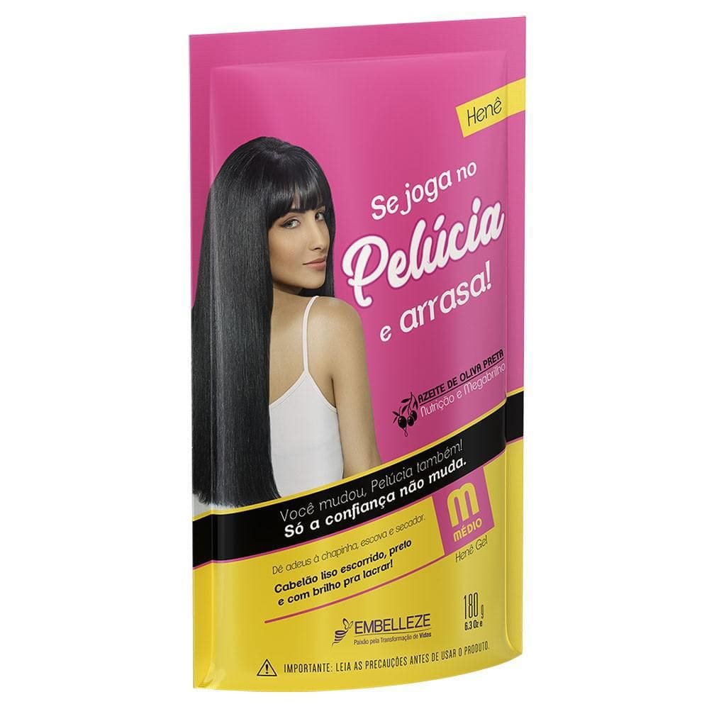 Henê Gel Pelúcia Médio Preto 180G
