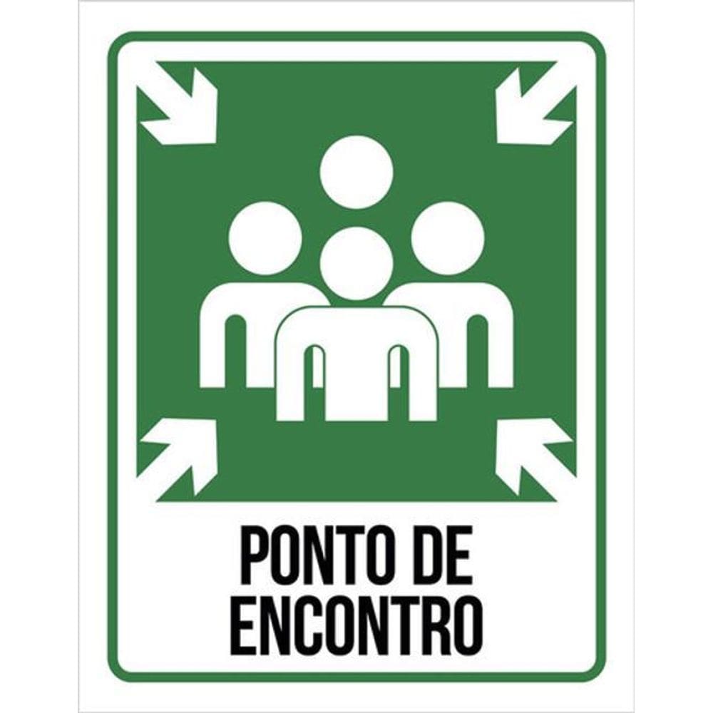 Kit 3 Placas De Sinalização - Ponto De Encontro