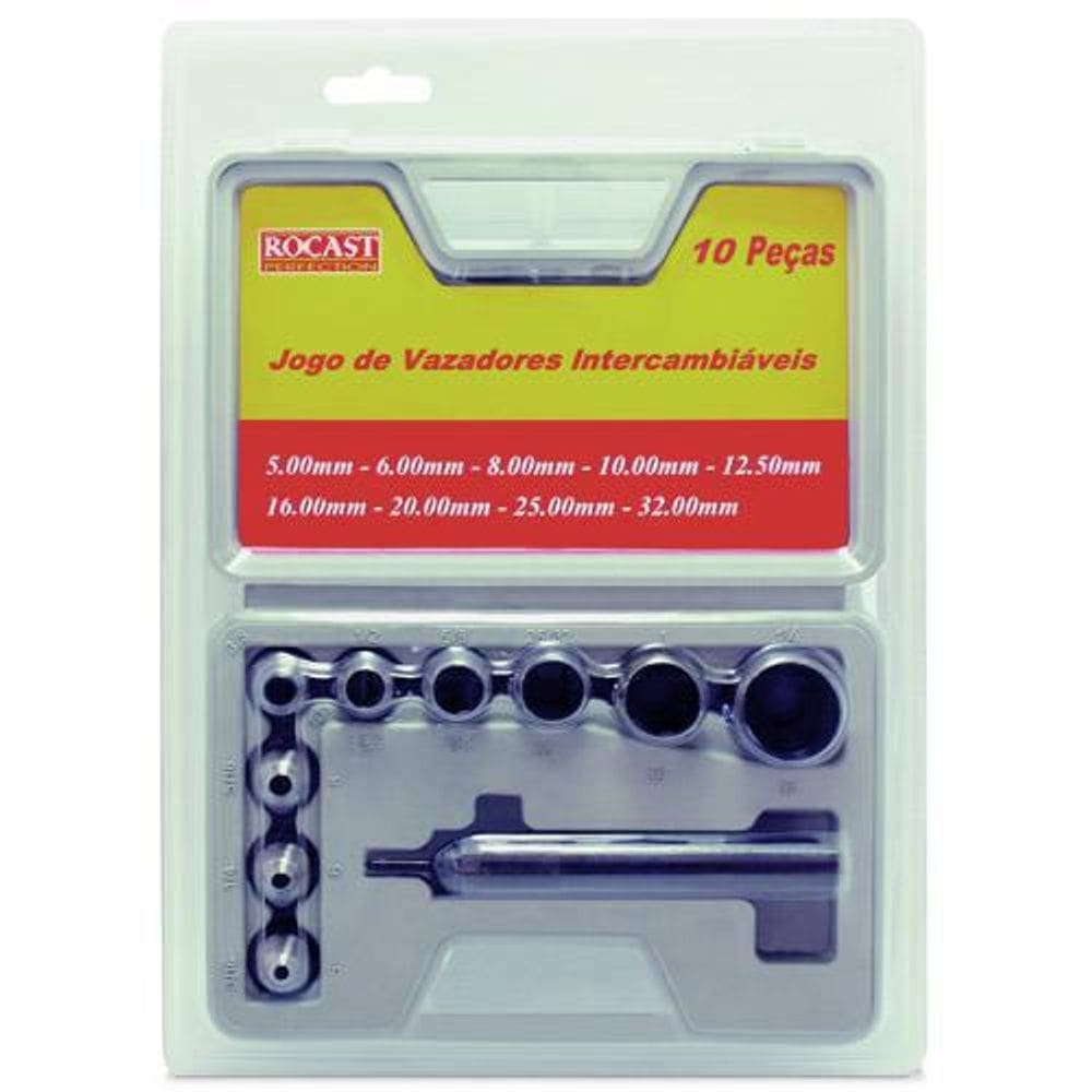 Jogo Vazadores Intercambiáveis 50 A 320 Mm 10 Peças Rocast