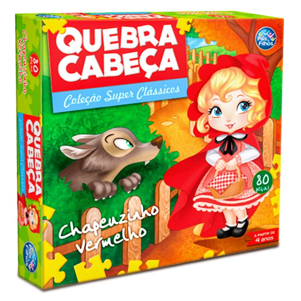 Quebra Cabeça Chapeuzinho Vermelho 80 Peças - Pais e Filhos