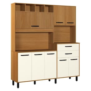 Armário de Cozinha Compacta 175cm com 8 Portas e 2 Gavetas Multimóveis CR20287