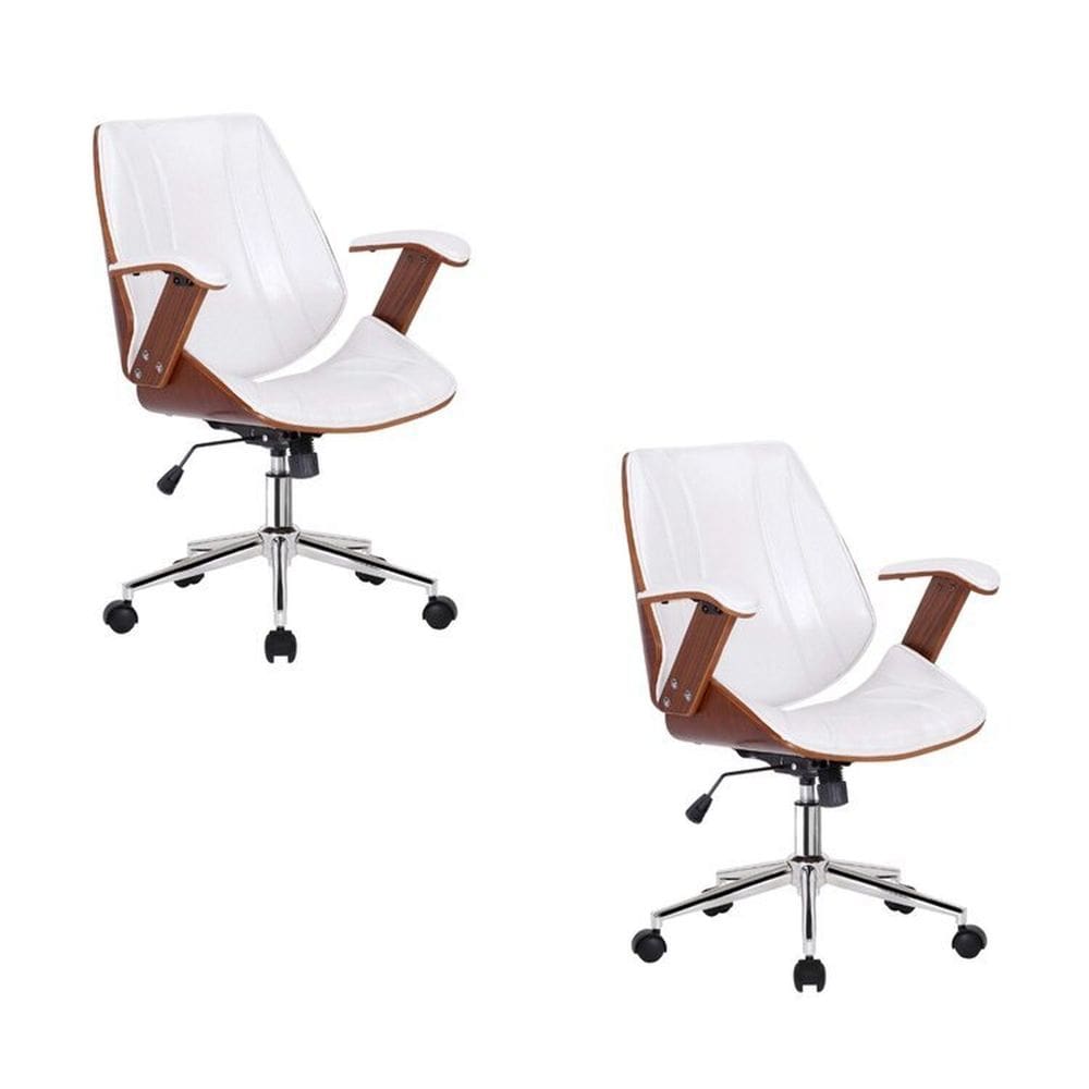 Kit 2 Cadeiras Escritório Diretor Giratória Kopenhagen Branco