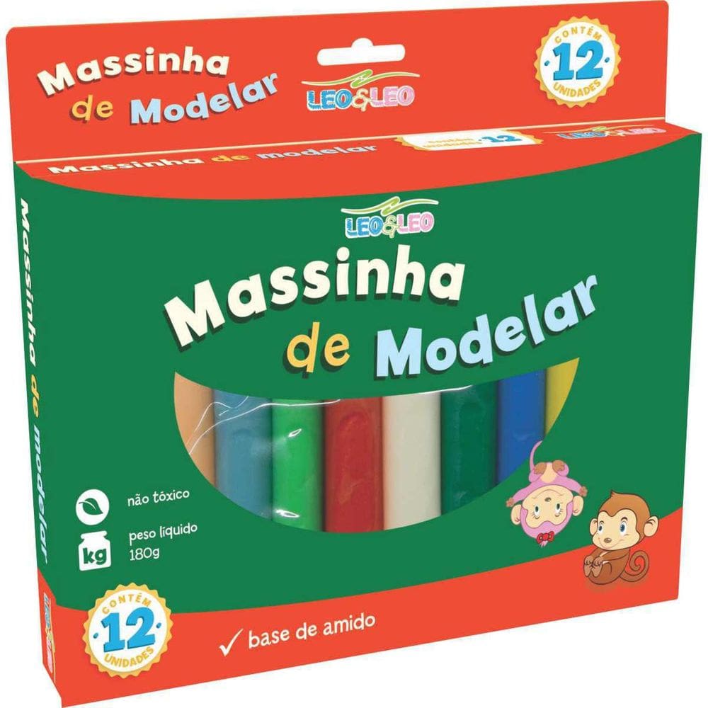 Massa Para Modelar Leoleo 12 Cores Pacote Com 12