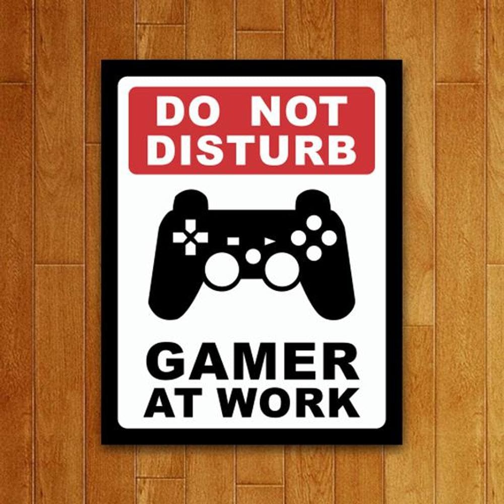 Placa Decorativa - Gamer At Work Ps
