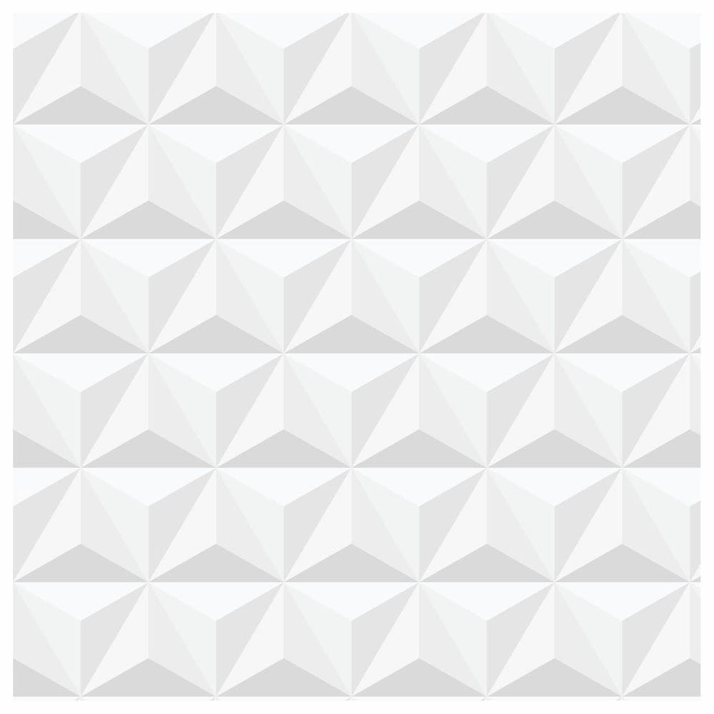 Papel De Parede Adesivo Gesso 3D Branco Vinílico 300X52Cm