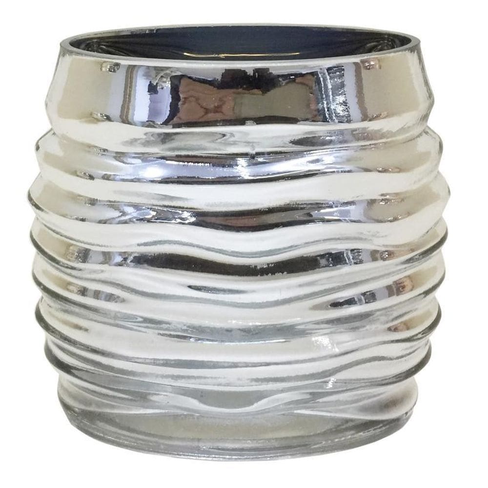 Vaso De Vidro Prata  20X10X18 Cm