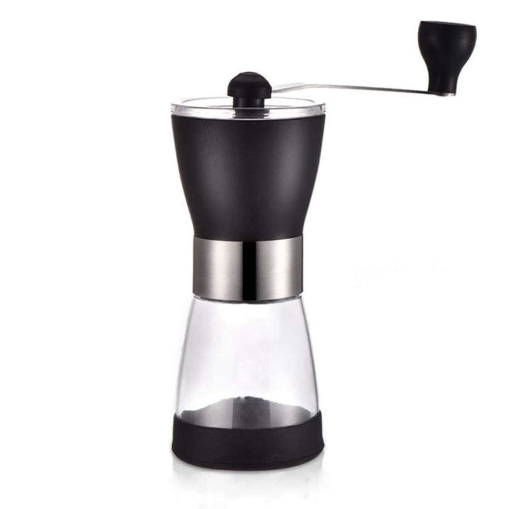 Moedor De Café Manual De Plástico Com Recipiente Vidro 17cm