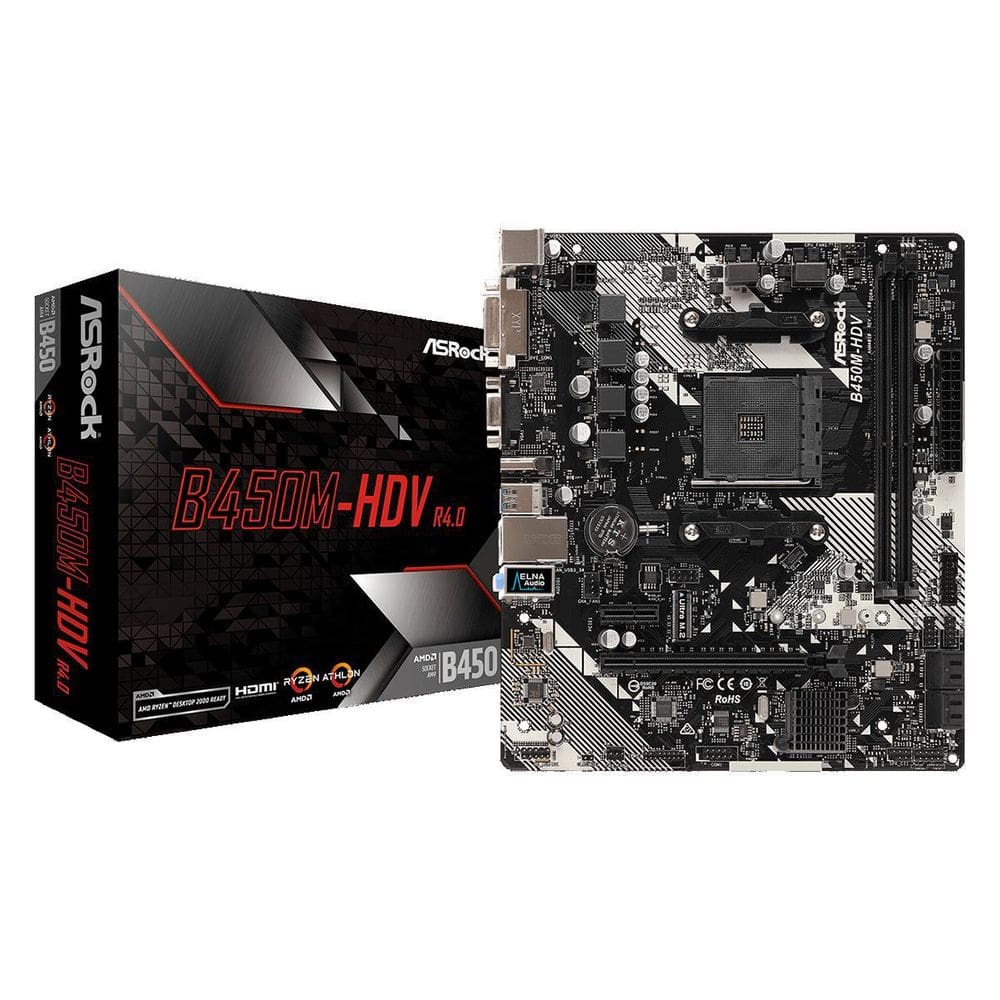 Placa Mãe Asrock B450M-Hdv AmdAm4 Matx Ddr4 90-Mxb9N0-A0Uayz