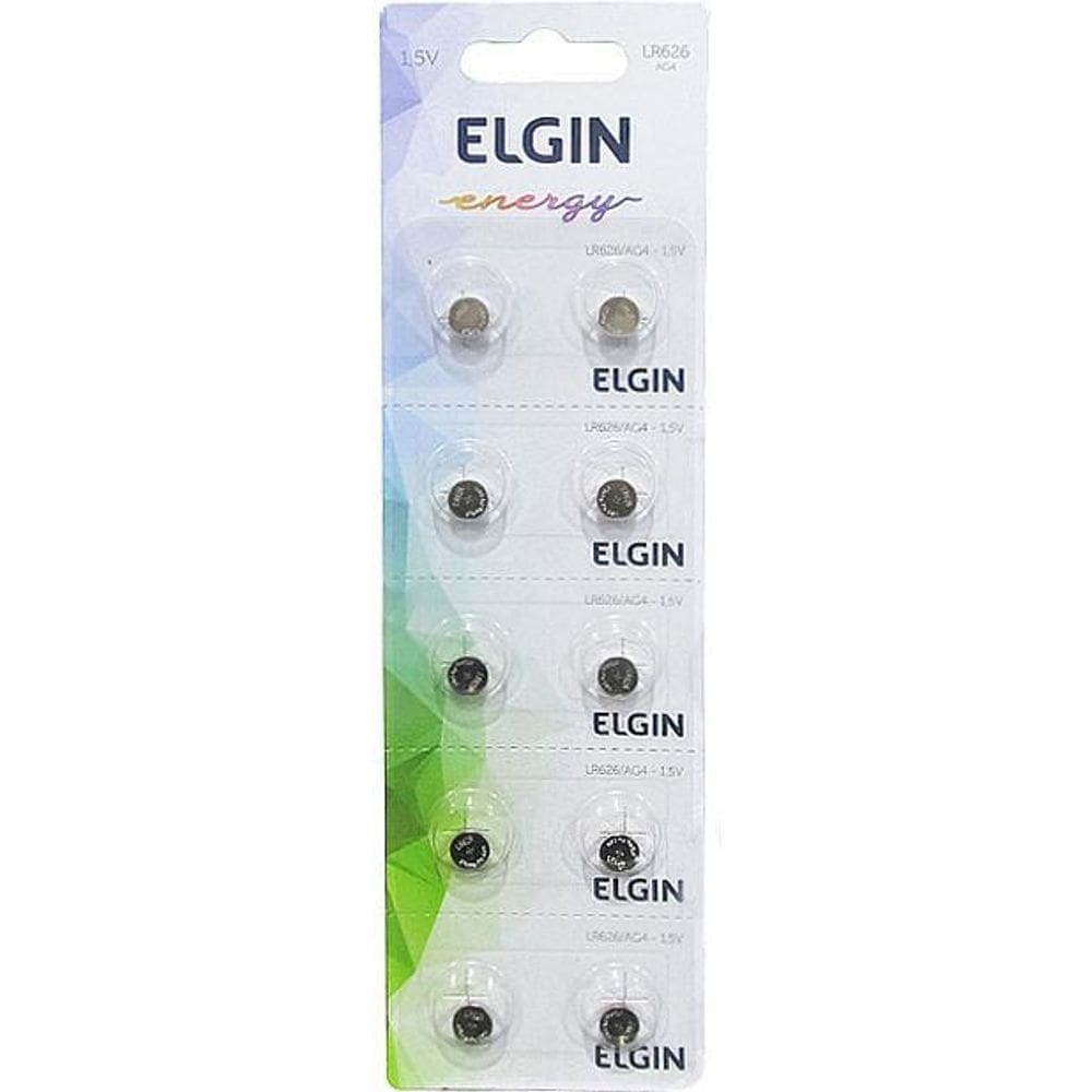 Bateria Elgin Lr626 Ag4 1.5V Cartela Com 10 Unidades