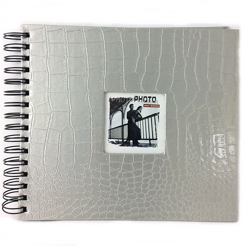 Álbum de Assinaturas e Scrapbook Grande Prata Verniz