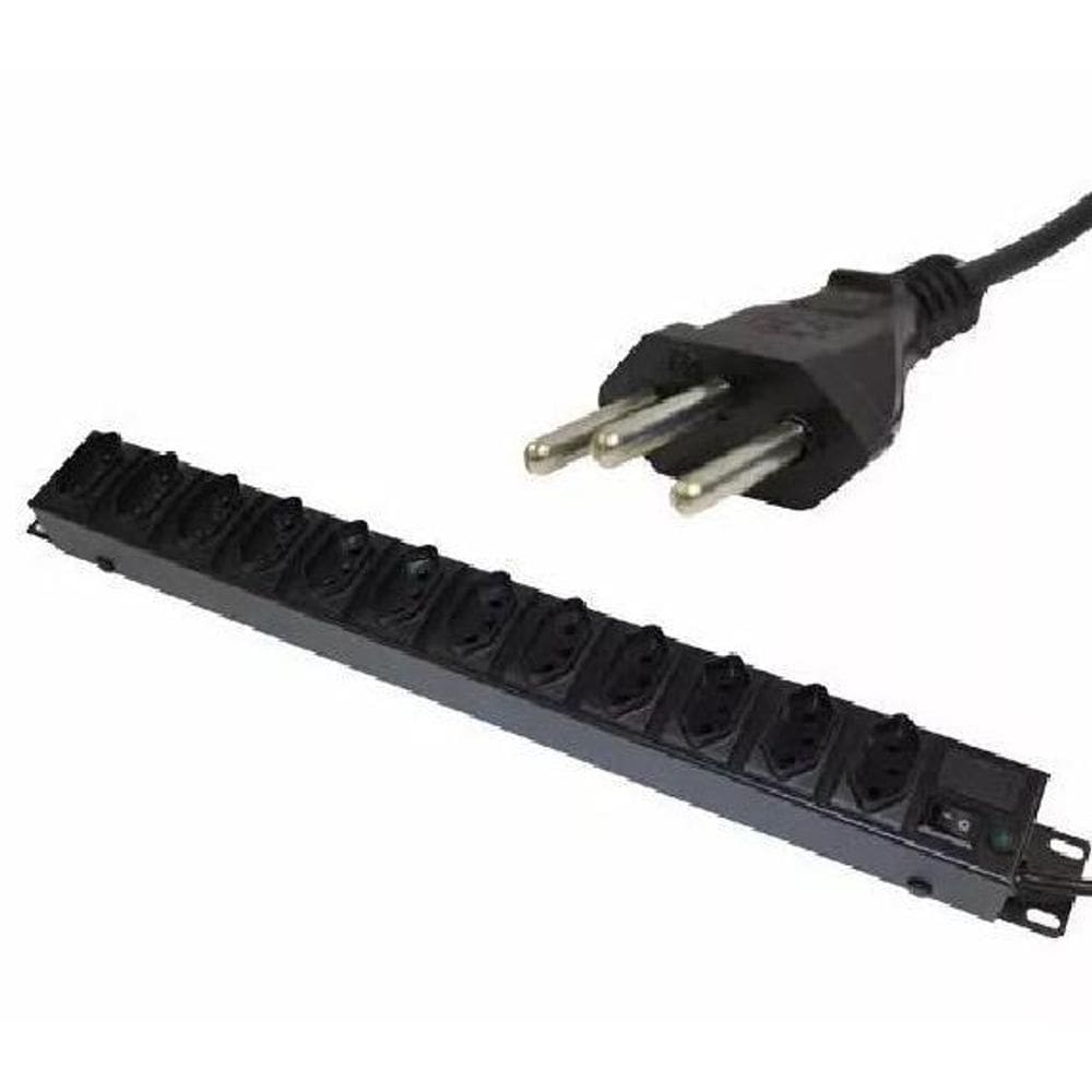 Régua 12 Tomadas Rack 19 110V/220V 2000 Watts 20 Unidades