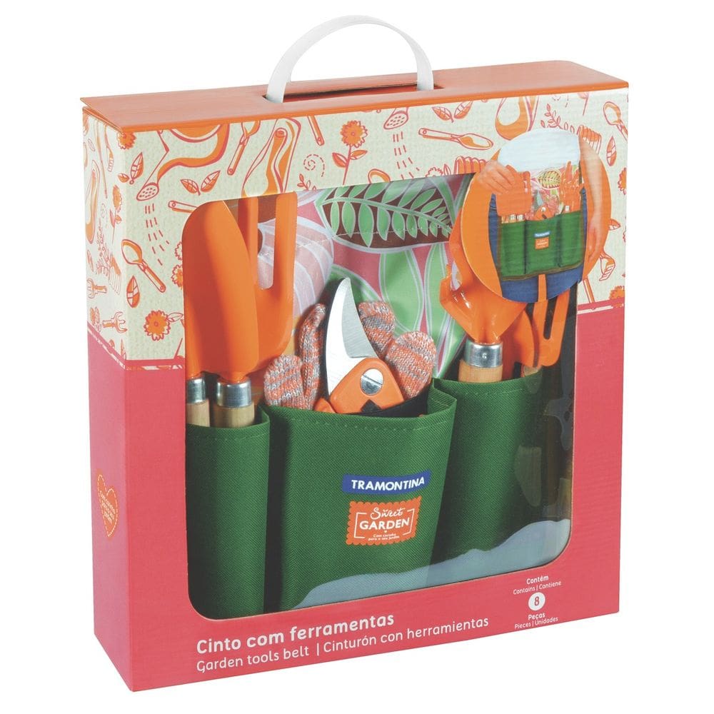 Conjunto para jardim 8 peças, embalagem litografada