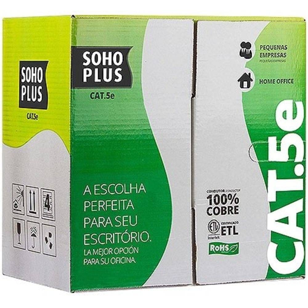 Cabo Lan Cat5e 24 AWG 305m Branco CMX 100% Cobre