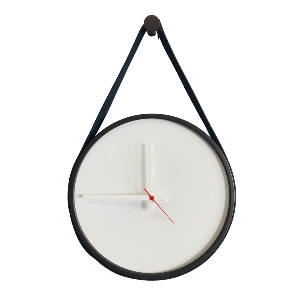 Relogio Adnet Preto Alça Preta Mostrador Branco 40 Cm