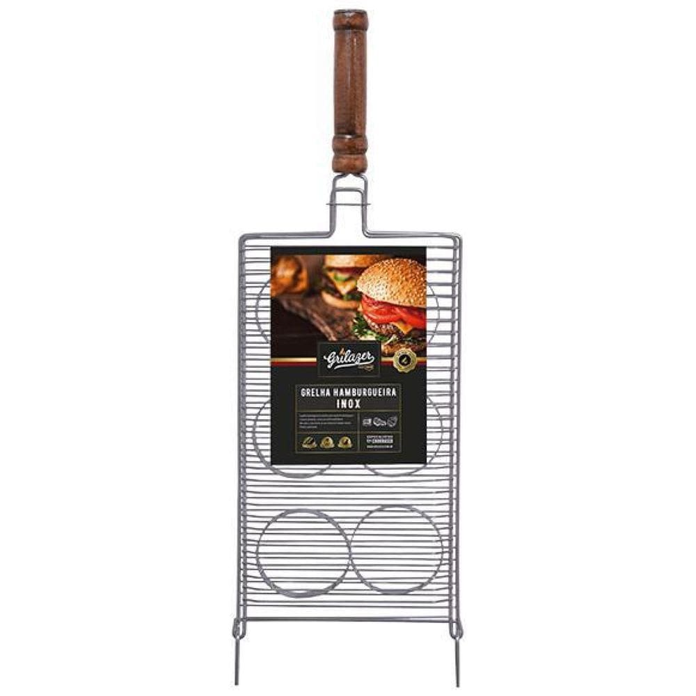 Grelha Hamburgueira Inox Grilazer 25X 44 Cm