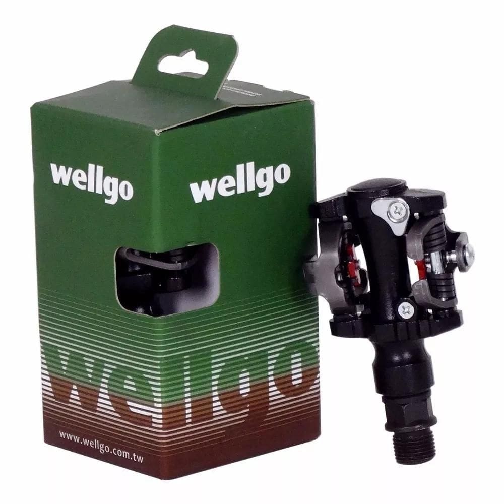Par de Pedal Mtb Clip Wellgo M919 Com Tacos E Regulagem