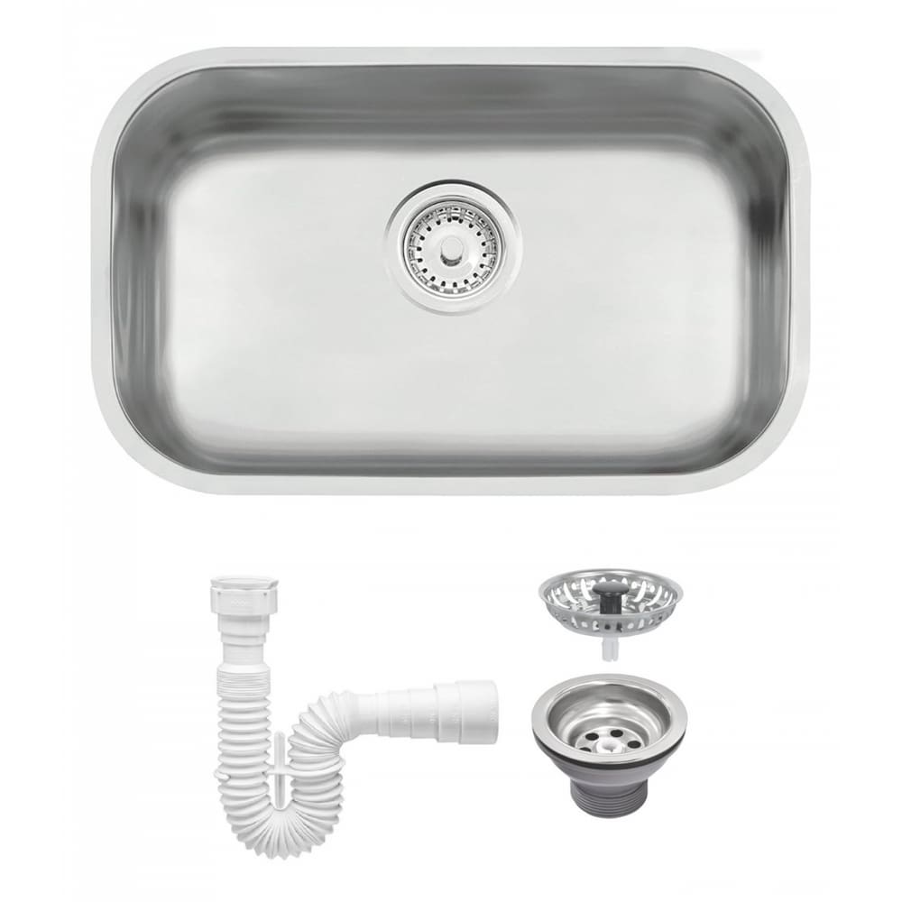 CUBA DE EMBUTIR TRAMONTINA LAVÍNIA 47 BL EM AÇO INOX ACETINADO 47x30 cm COM VÁLVULA DE 3.1/2