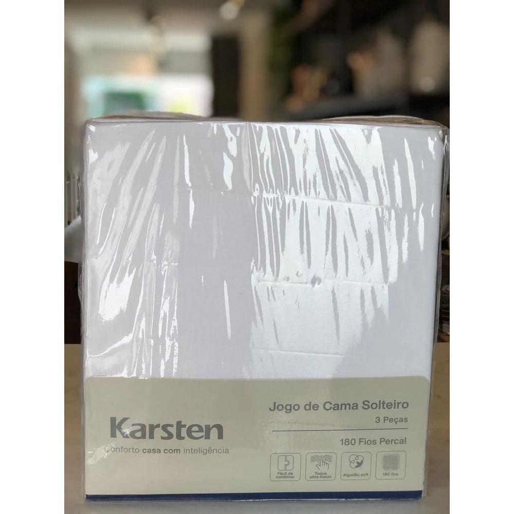 Jogo De Cama 3 Pecas Liss Cor 1 Branco Solteiro Karsten