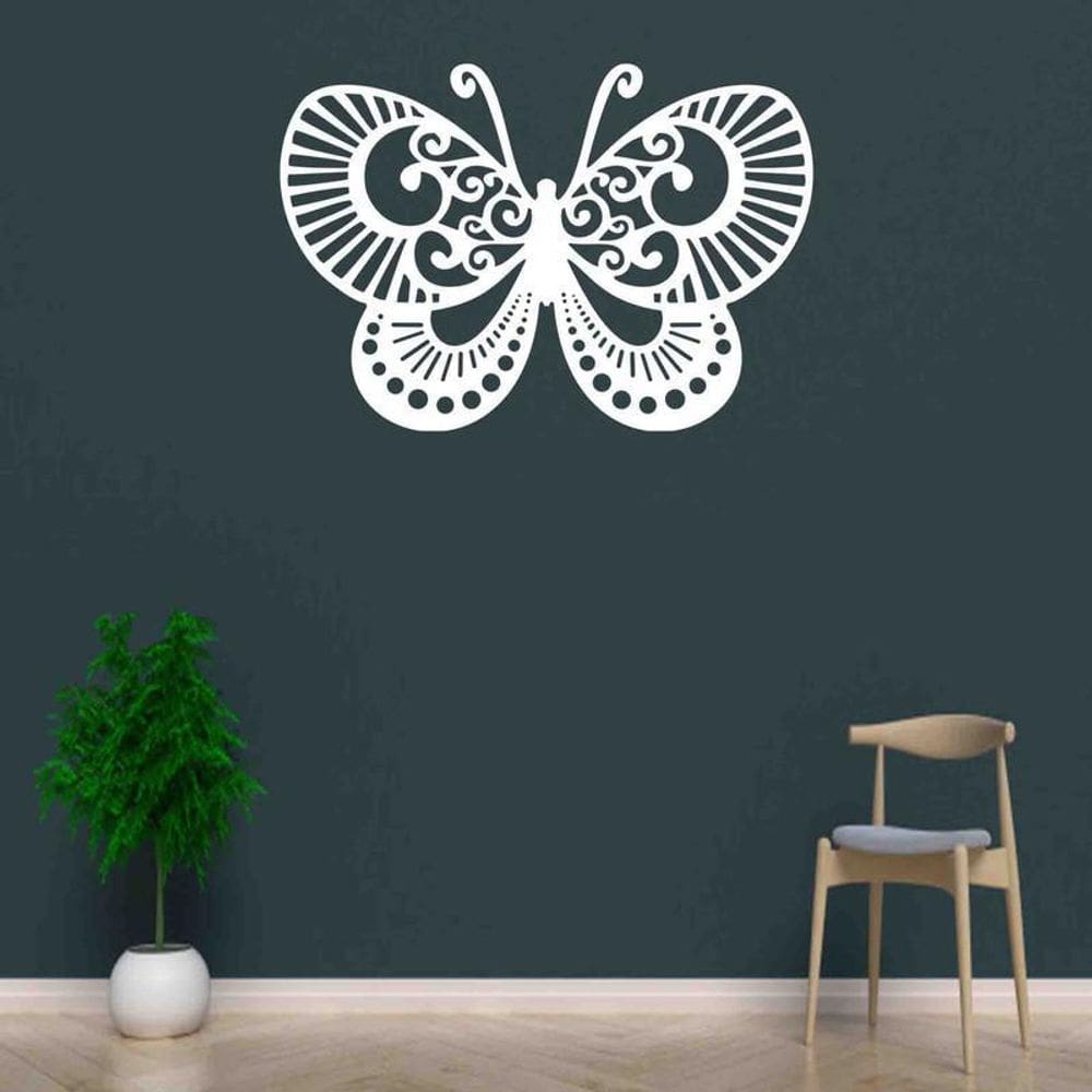 Quadro Decorativo Adorno Borboleta 3Mm Vazado - Mdf