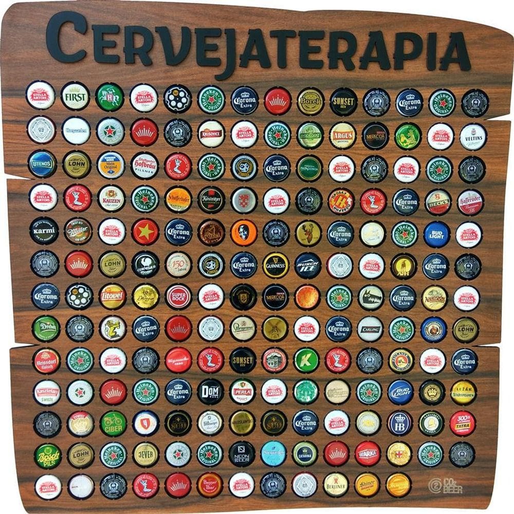 Quadro Decorativo Porta Tampinhas - Cervejaterapia - 150Un.