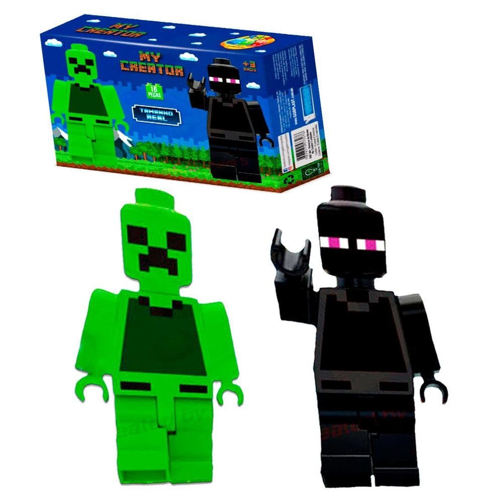 Kit Brinquedo Infantil 2 Bonecos Preto E Verde De Montar
