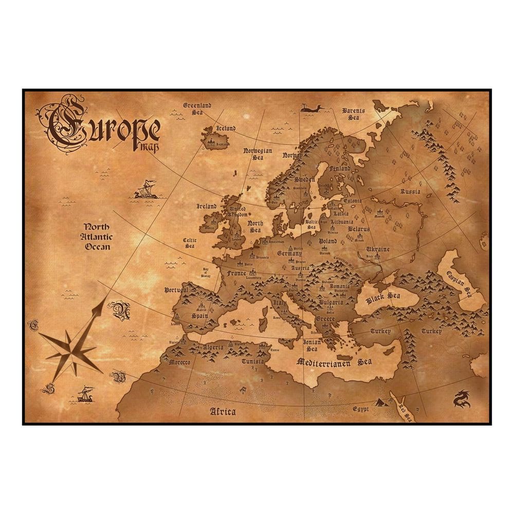 Quadro Decorativo Barcelona Europa Sepia 50X70 Cm