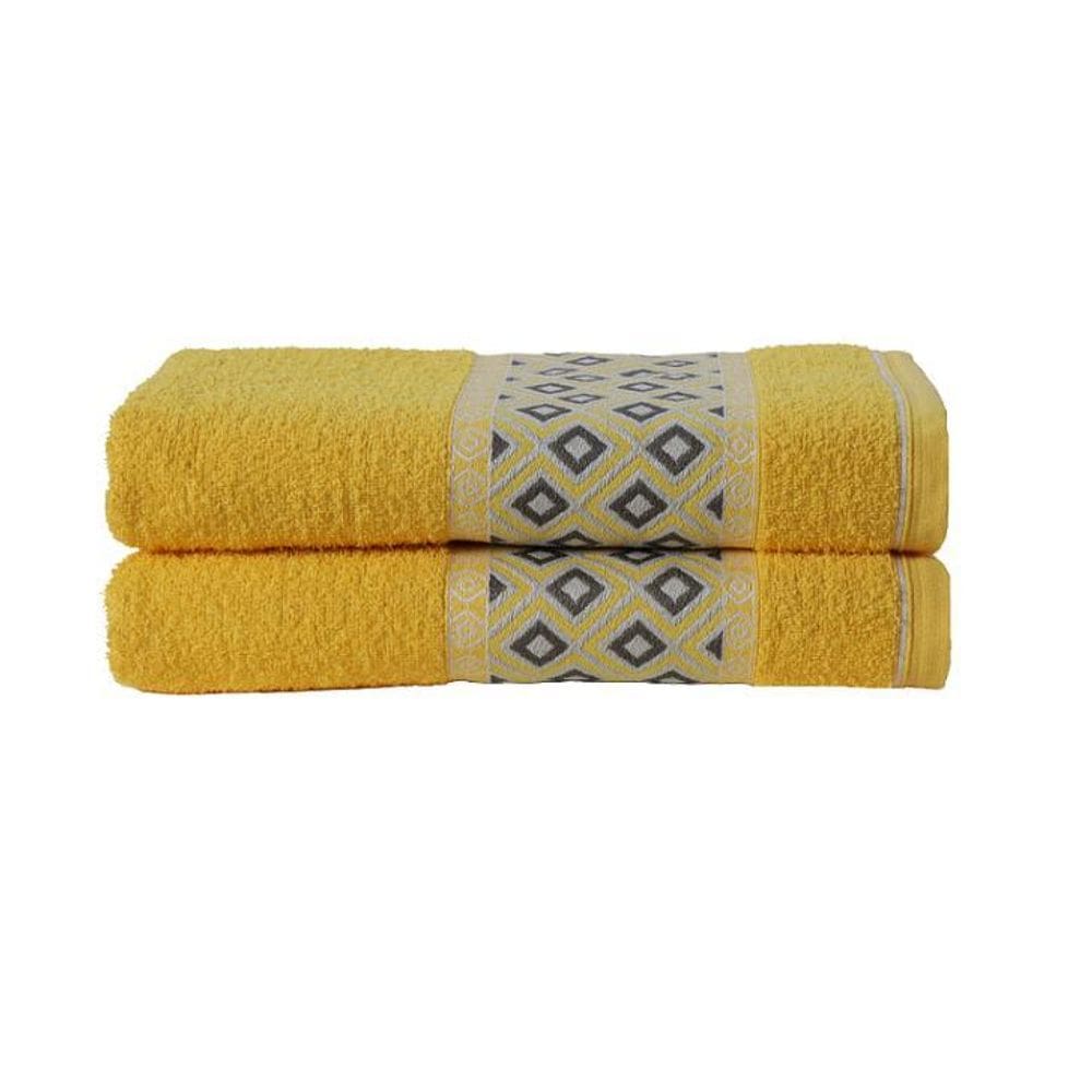 Toalha de Banho Madri Amarelo Ouro - 2 Peças 1,50m x 73cm