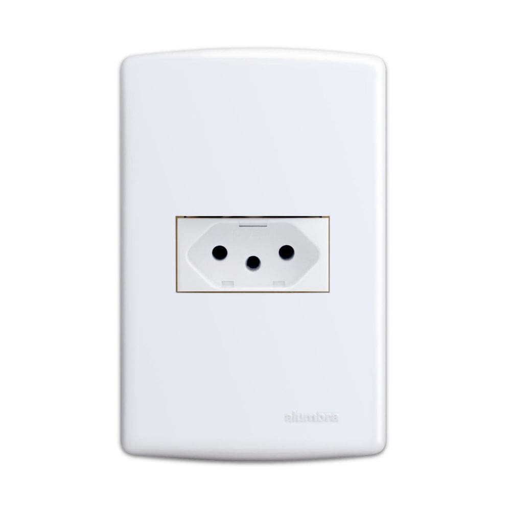 Conjunto 1 Tomada 20A 2P+T 4X2 Branca Siena 6089 Alumbra