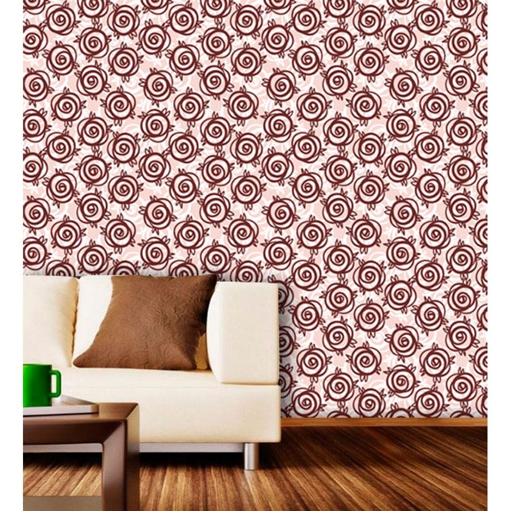 Papel de Parede Adesivo Lavável Floral Chocolate