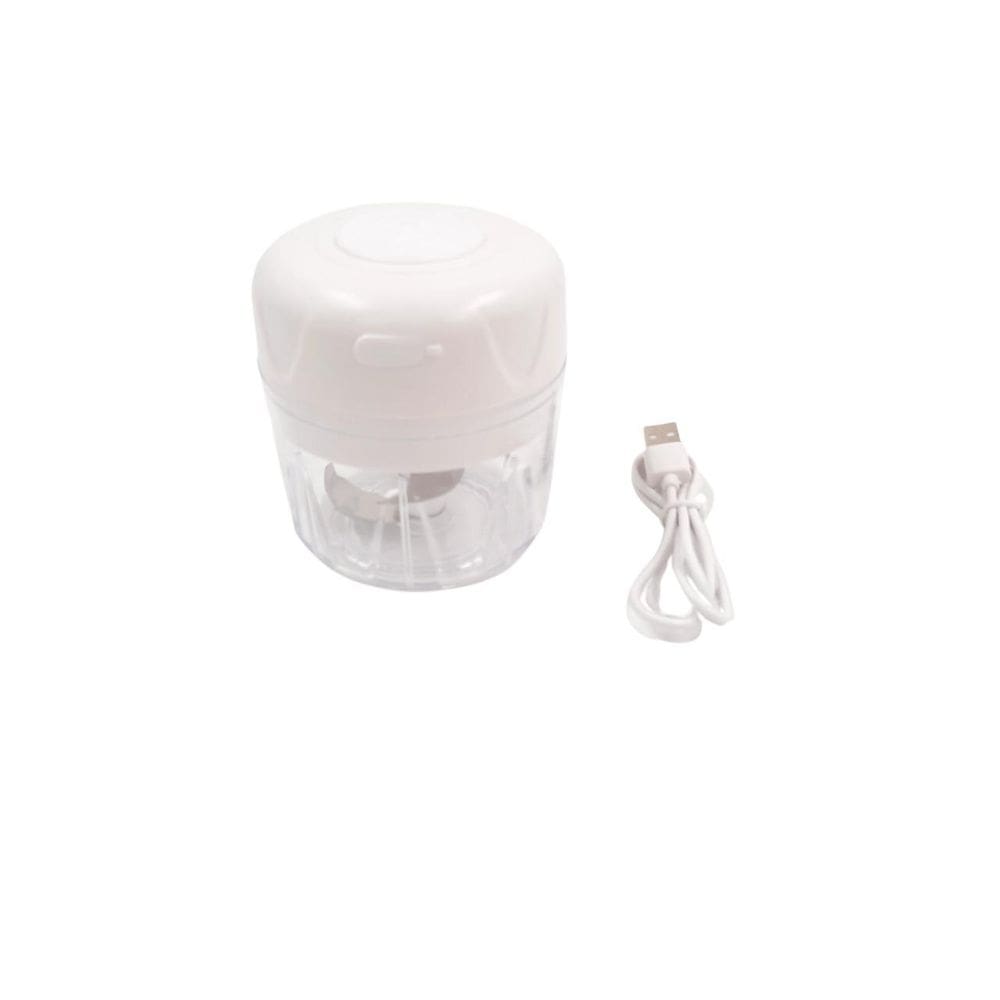 Processador de Alho Elétrico 250ml USB Branco - 3 Lâminas