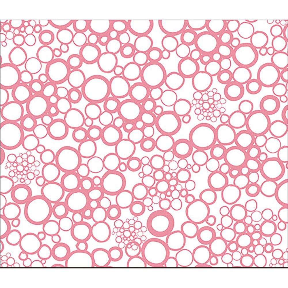 Papel de Parede Adesivo Lavável Floral Círculos Rosa