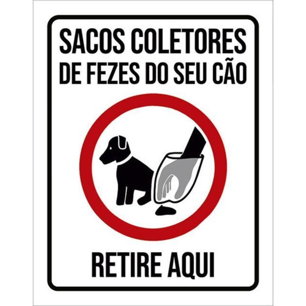 Kit 10 Placas Sacos Coletores Fezes Seu Cão Retire Aqui