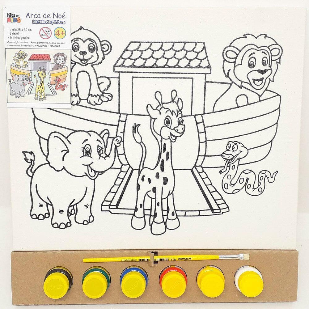 Kit Pintura Tela 25X30Cm Arca De Noé - Kits For Kids