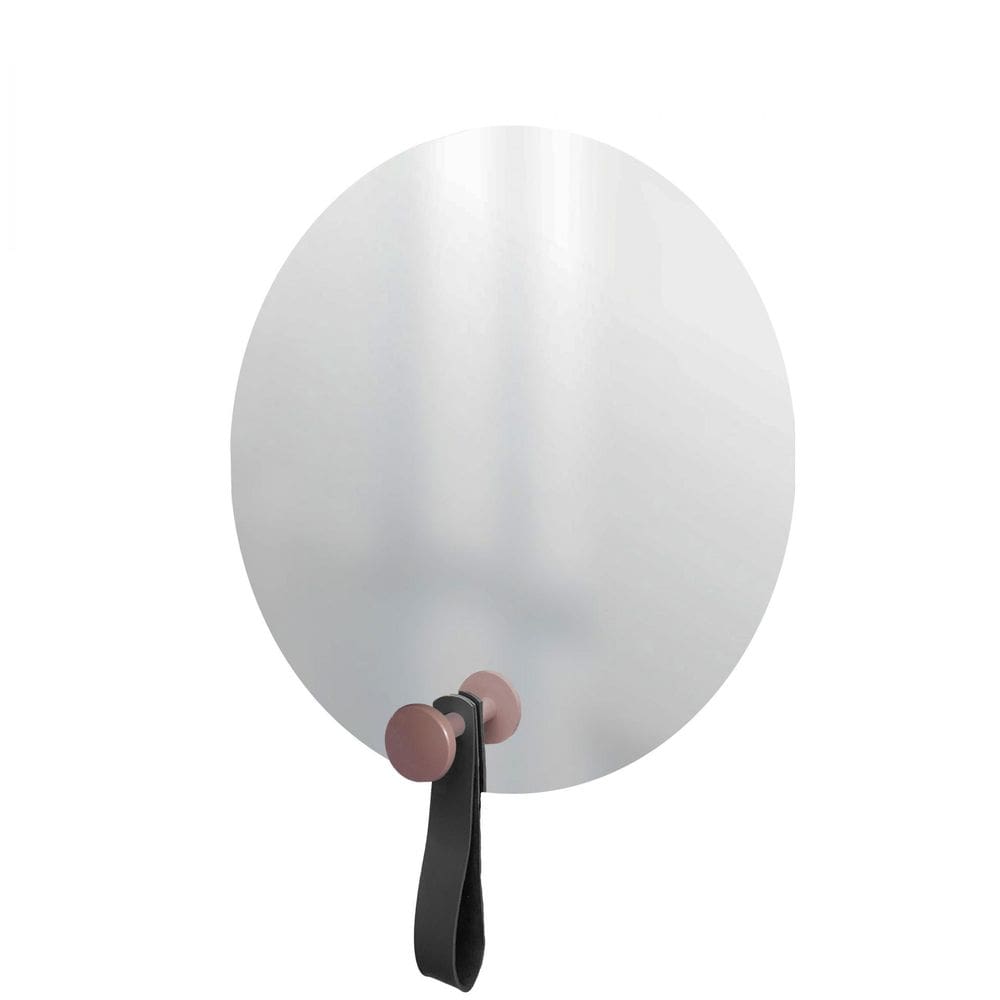 Espelho Funcional Hook Rosa Alça Preta 50 Cm Redondo