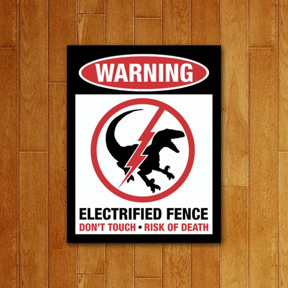 Placa Decorativa - Eletrified Fence Cerca Elétrica