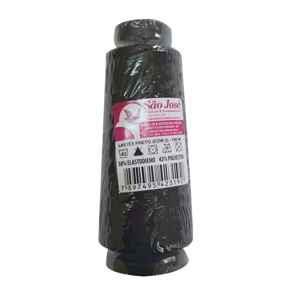 Cone Lastex Fio Elastico Para Mega Hair 100Mt Preto