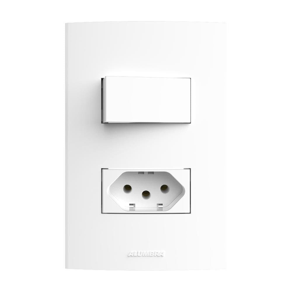 Inova Pró 1 De Interruptor Simples 1 Tomada 10A Com Placa