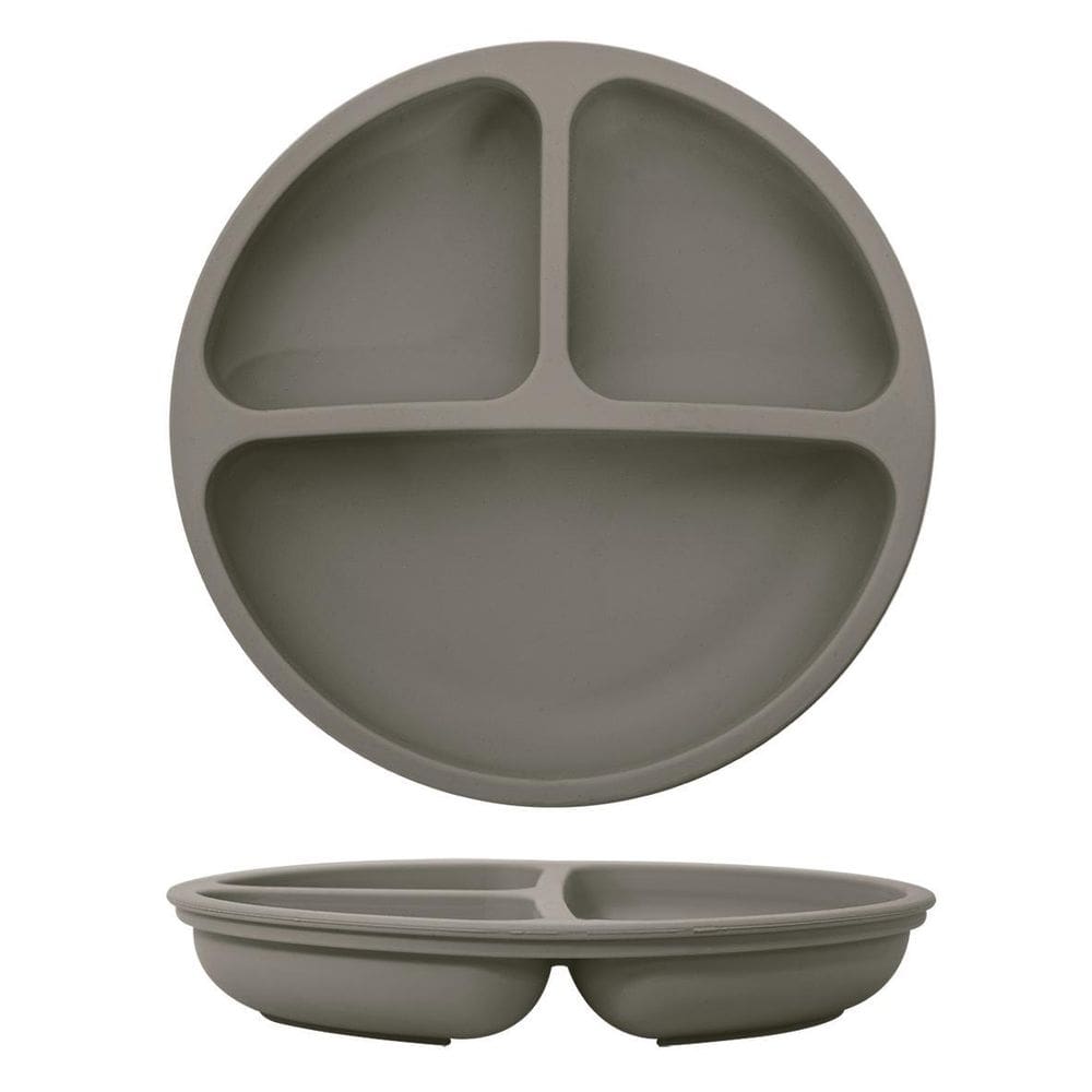 Prato De Silicone Com Divisória Kababy Cinza
