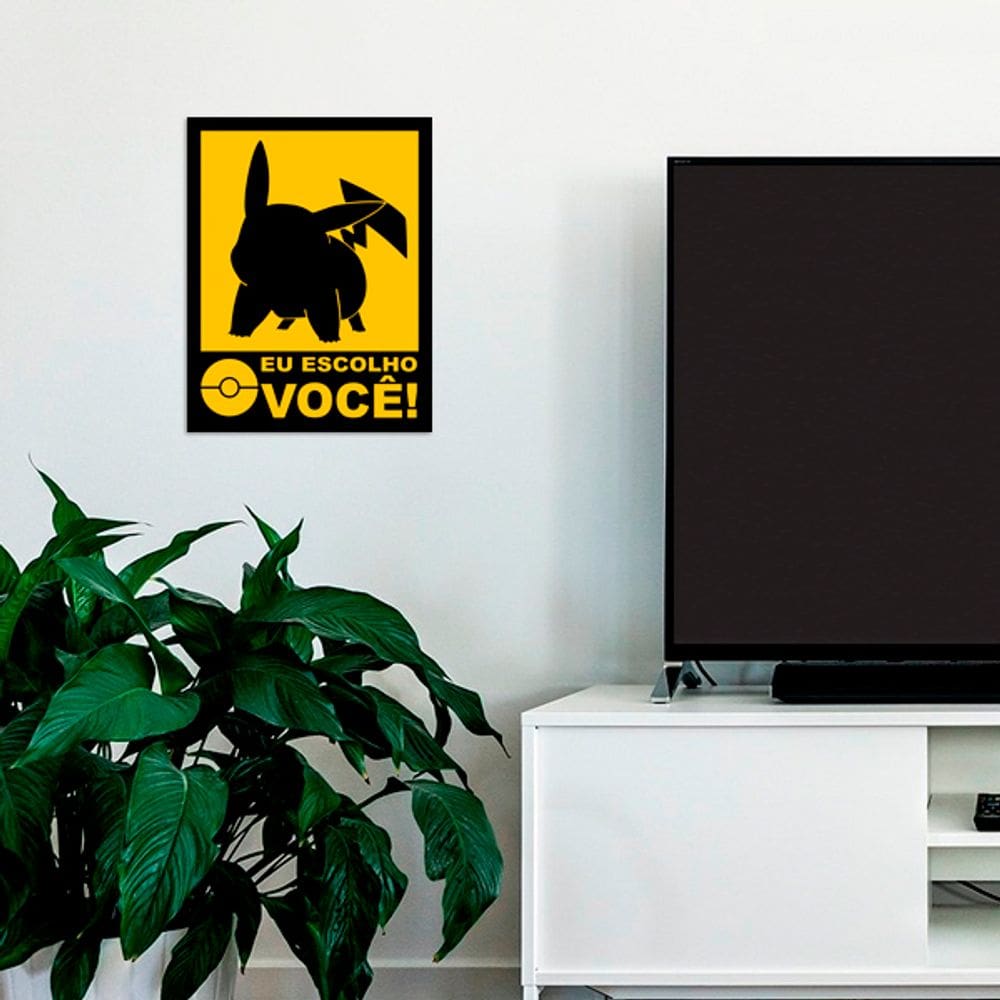 Placa Decorativa Gamer - Escolho Você Amarelo