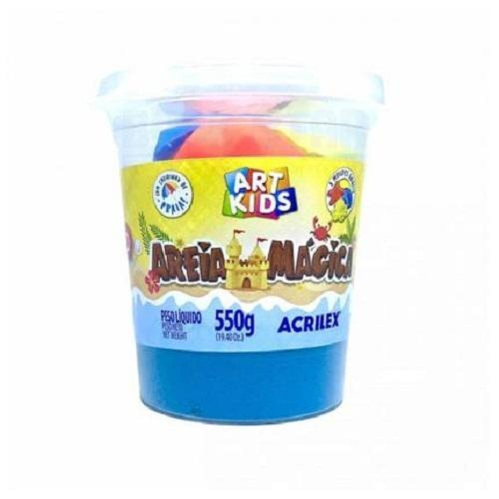 Massa Areia Areia Mágica Azul 550G Com Mold