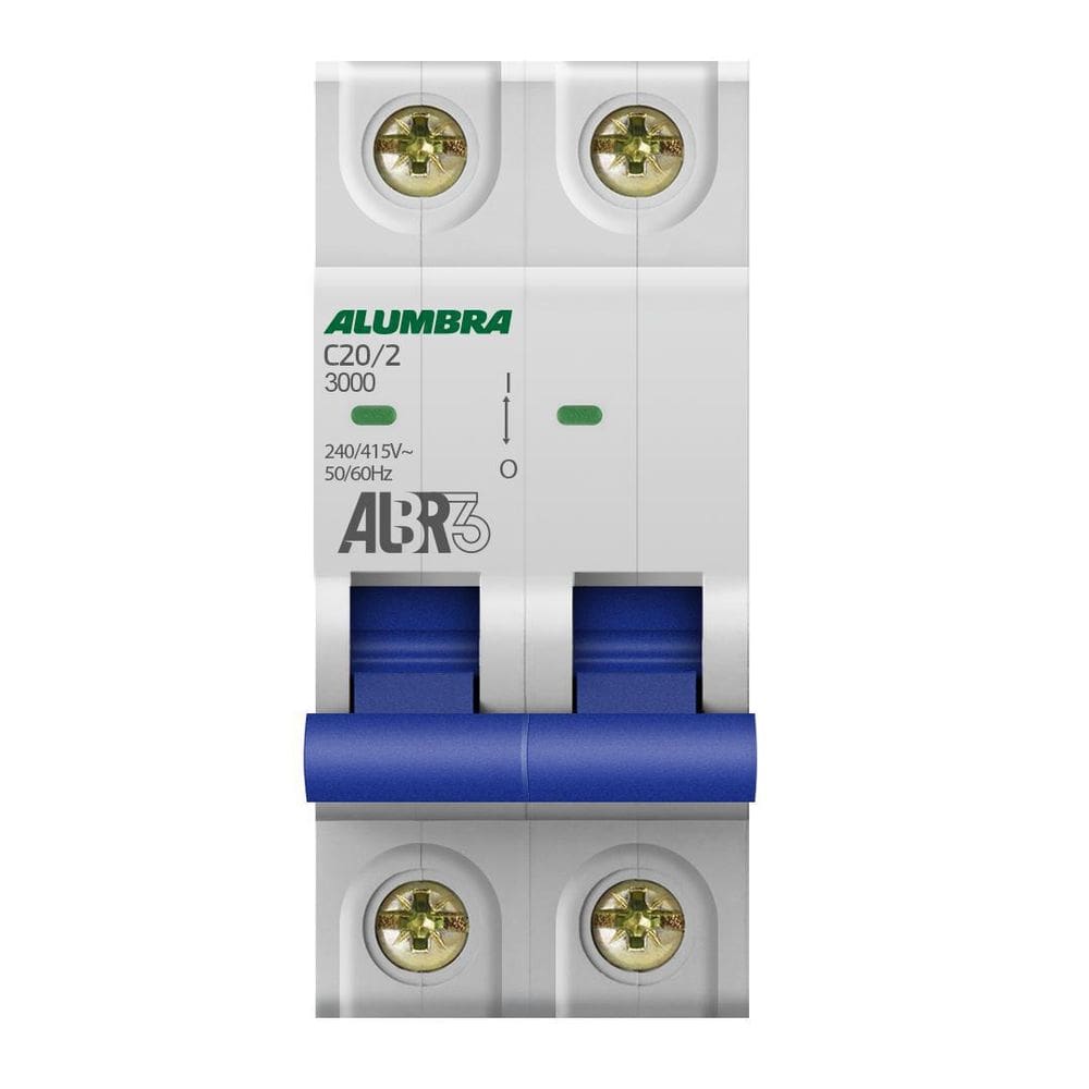 Disjuntor Bipolar 2P 20A Curva C Albr3 Alumbra