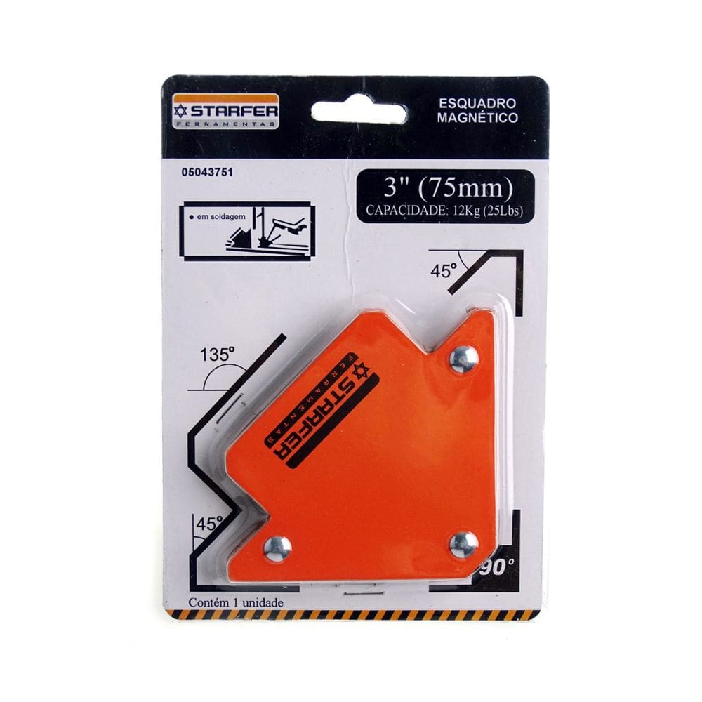 Esquadro Magnético 3 Starfer 12Kg 45°/90°/135°