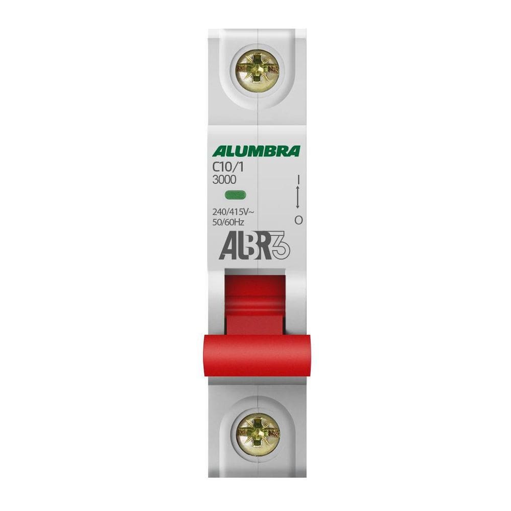 Disjuntor Unipolar 1P 10A Curva C Albr3 Alumbra