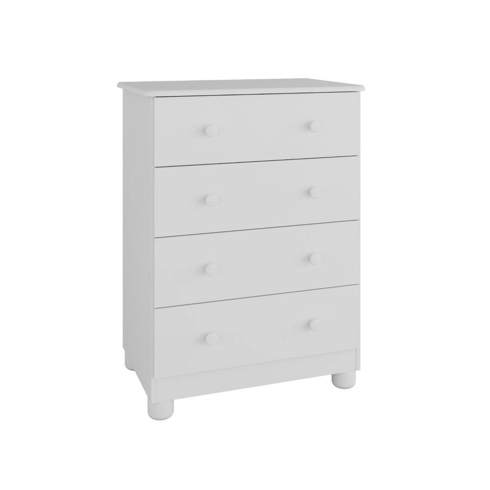 Comoda Infantil Moveis Peroba Junior simples 04 gavetas MDF