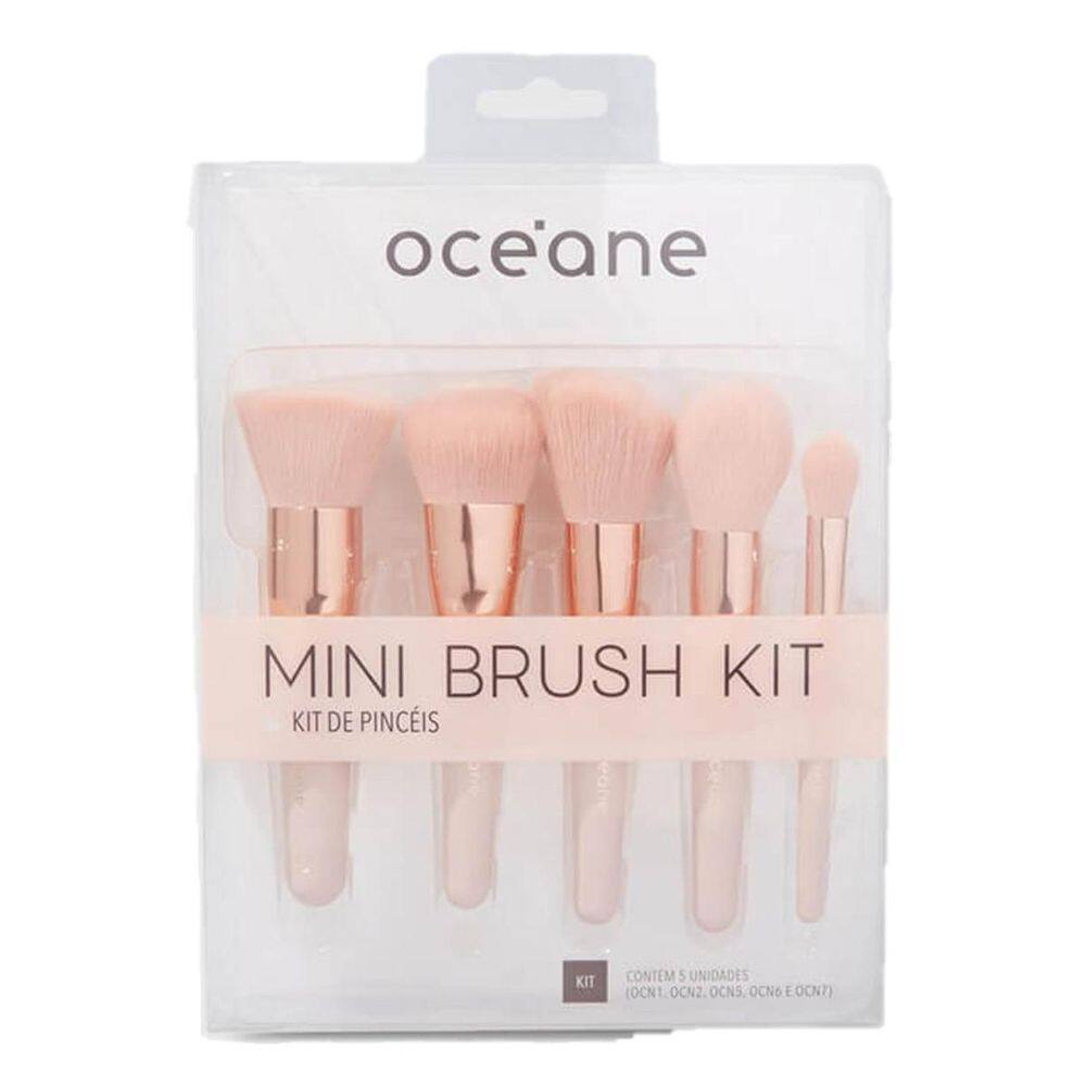 Mini Brush Kit Com 5 Pincéis De Maquiagem Océane