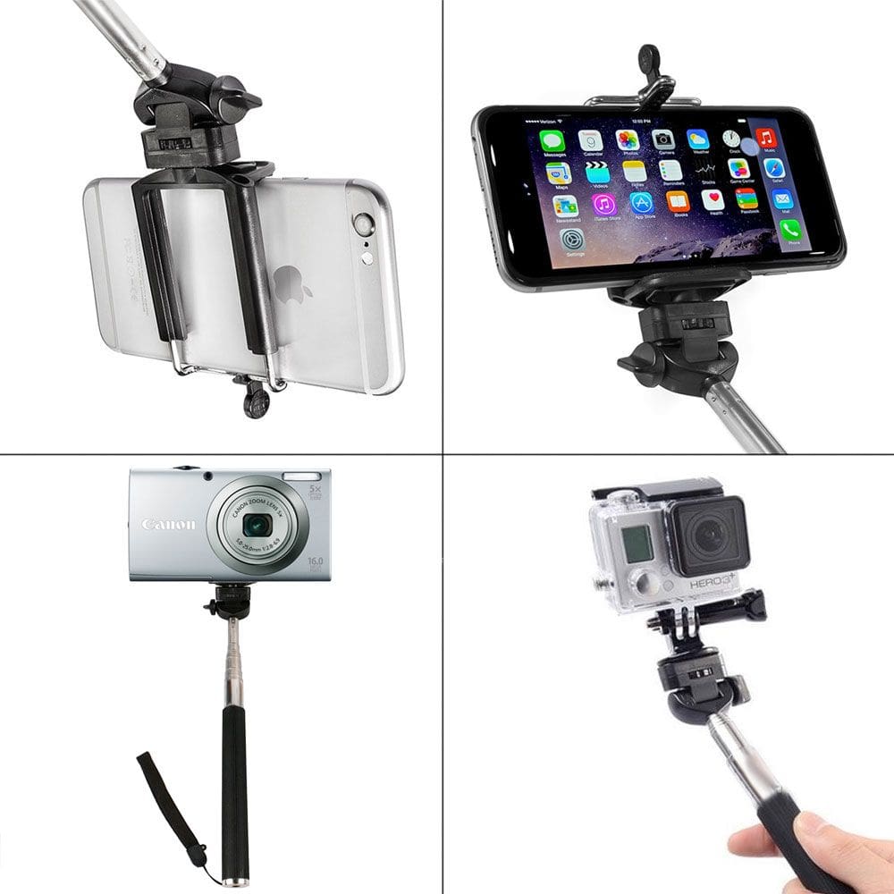 Monopé Selfie Stick 3 em 1 com alcance de 36 cm para smartphone