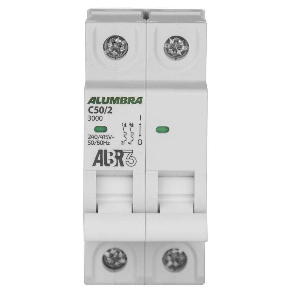 Disjuntor Bipolar 50A 3Ka Curva C Albr Alumbra