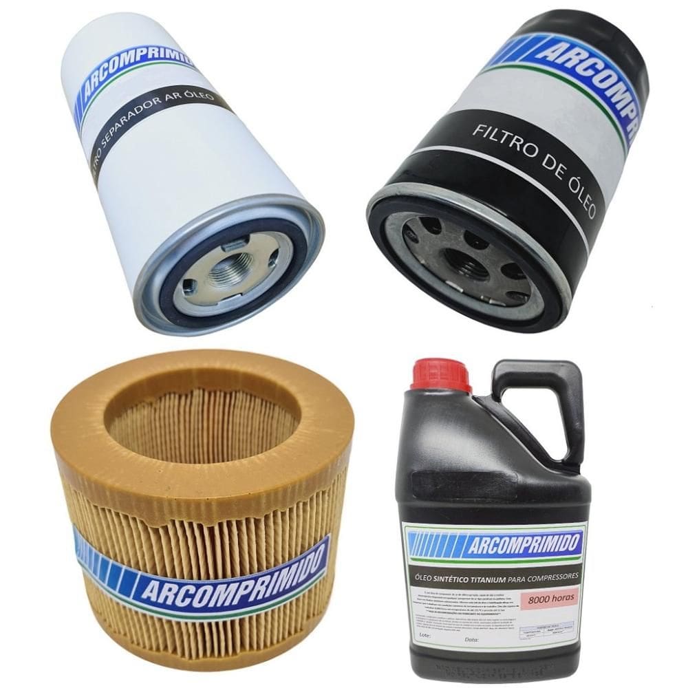 Filtros e 5L de Óleo para Chicago Pneumatic CPM-15 Série BQD
