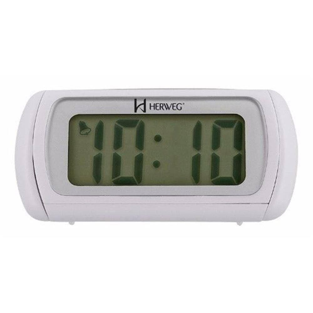 Relógio Despertador Digital Herweg Branco 2981-21
